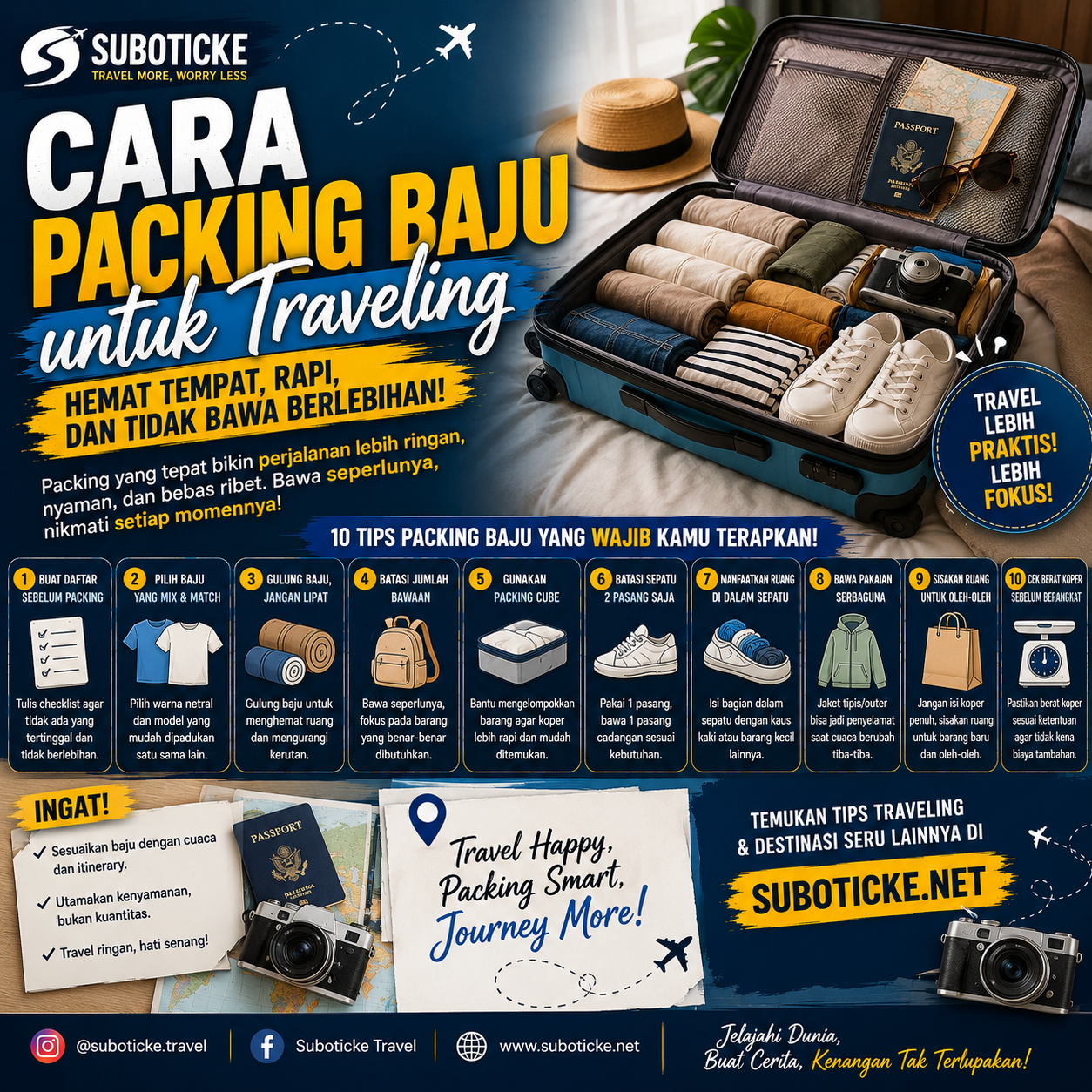 Cara Packing Baju untuk Traveling agar Hemat Tempat dan Tidak Bawa Berlebihan