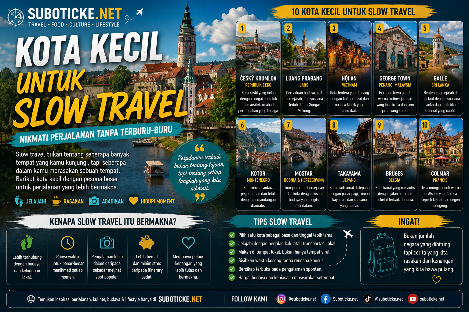 10 Kota Kecil untuk Slow Travel yang Lebih Nikmat Dijelajahi Tanpa Terburu-buru